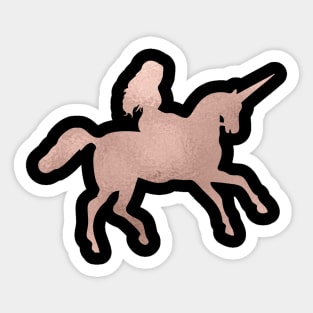 Rose gold unicorn Sticker